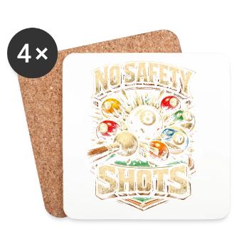 8-Ball Billiards No Safety Shots - Coasters (set of 4) - white - Front
