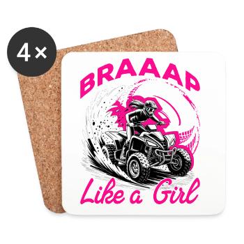 Quad ATV Femme Fille Quad Quad - Dessous de verre (lot de 4) - blanc - Devant
