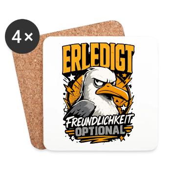 Erledigt Freundlichkeit optional Adler Humor - Untersetzer (4er-Set) - Weiß - Vorne