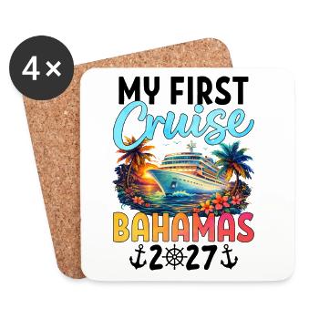Ma première croisière aux Bahamas 2027 - Dessous de verre (lot de 4) - blanc - Devant