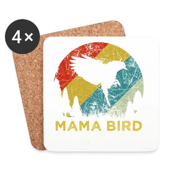 Mama Bird Retro Vintage-Muttertags-Ästhetik - Untersetzer (4er-Set) - Weiß - Vorne