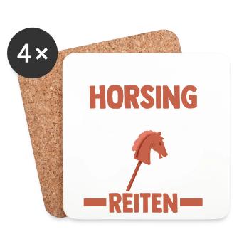 Steckenpferd Hobbyhorse Hobby Horsing - Untersetzer (4er-Set) - Weiß - Vorne
