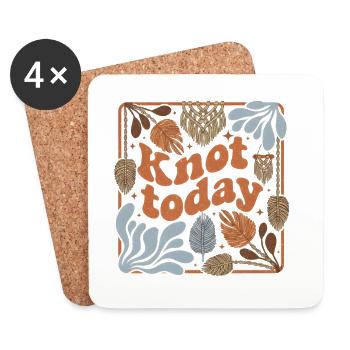 Don't knot today | Macrame Humor - Coasters (set of 4) - white - Front