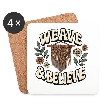 Weben & glauben | Makramee Boho - Untersetzer (4er-Set) - Weiß - Vorne
