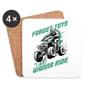 Quad ATV Boy Men Four Wheeler - Untersetzer (4er-Set) - Weiß - Vorne