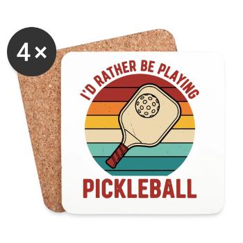 Pickleball würde lieber lustige Spielerliebe spielen - Untersetzer (4er-Set) - Weiß - Vorne