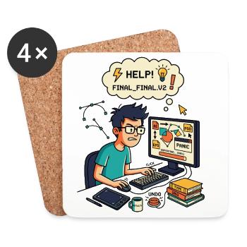 Graphic Designer Chaos Export Panic - Untersetzer (4er-Set) - Weiß - Vorne