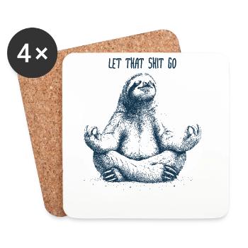 Laisse tomber ce truc Paresseux - Defectueux - Dessous de verre (lot de 4) - blanc - Devant