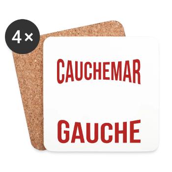 j'ai fais un cauchemar j'étais de gauche - Dessous de verre (lot de 4) - blanc - Devant