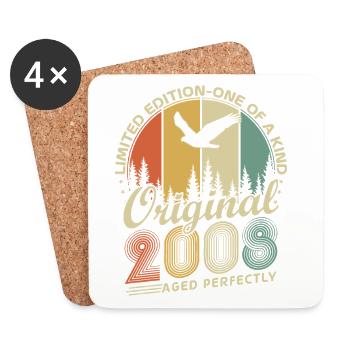 Vintage 2008 Vintage Birthday Gift Retro - Coasters (set of 4) - white - Front