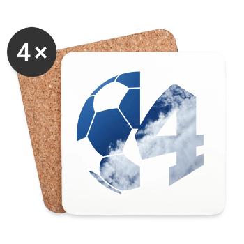 NON. 4 FOOTBALLEUR NUMÉRO 4 FOOTBALL 4E ANNIVERSAIRE - Dessous de verre (lot de 4) - blanc - Devant