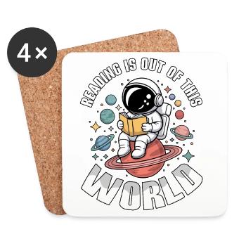 Book Reading Is Out Of This World - Coasters (set of 4) - white - Front