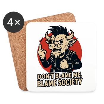 Rogue Bull Punk Einstellung - Untersetzer (4er-Set) - Weiß - Vorne