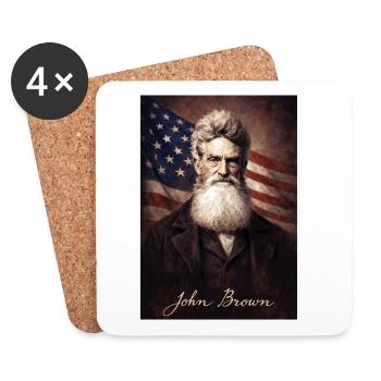 John Brown Portrait with US Flag - Coasters (set of 4) - white - Front