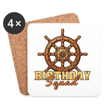 BoatBirthday Squad Beach Summer Cruise Steuerboot - Untersetzer (4er-Set) - Weiß - Vorne