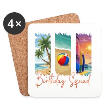Birthday Squad Beach Sommerkreuzfahrt - Untersetzer (4er-Set) - Weiß - Vorne