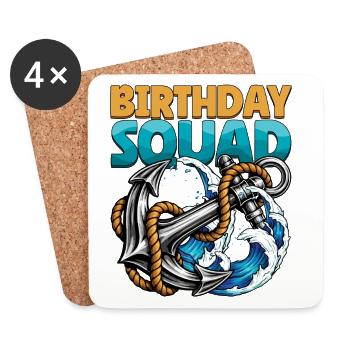Birthday Squad Beach Sommer-Kreuzfahrtanker - Untersetzer (4er-Set) - Weiß - Vorne