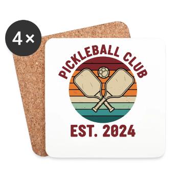 Pickleball Club Est. 2024 Funny Player Pickle Ball - Untersetzer (4er-Set) - Weiß - Vorne