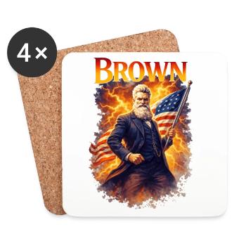 John Brown USA Flag - Coasters (set of 4) - white - Front