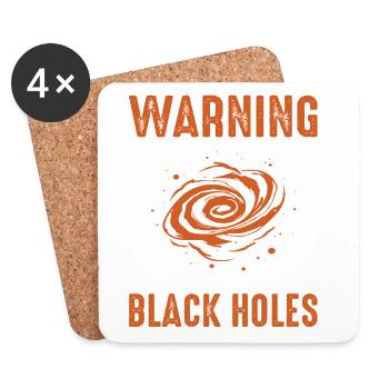 Avertissement : Parlez des trous noirs - Dessous de verre (lot de 4) - blanc - Devant