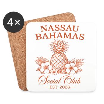 Nassau Bahamas Social Club Est 2026 - Untersetzer (4er-Set) - Weiß - Vorne