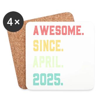 Großartig seit April 2025 - Untersetzer (4er-Set) - Weiß - Vorne