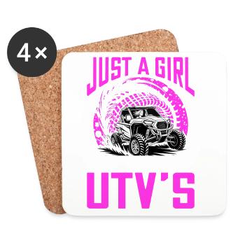 UTV Off Road Girl Woman 4 Wheeler Side by side - Untersetzer (4er-Set) - Weiß - Vorne
