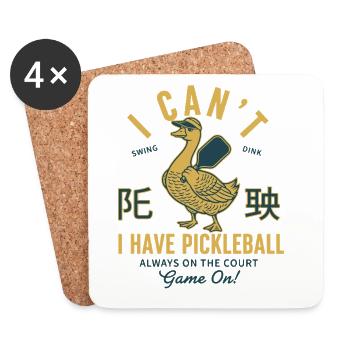 Joueur drôle de pickleball adore le terrain de pickleball - Dessous de verre (lot de 4) - blanc - Devant