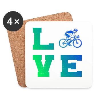 Geschenkidee für einen Roadbike mit Roadbike - Untersetzer (4er-Set) - Weiß - Vorne