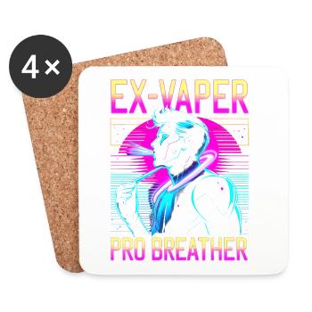 Non-fumeur, ex-fumeur, ex-vapoteur. - Dessous de verre (lot de 4) - blanc - Devant