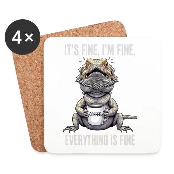 Its Fine Im Fine Kaffee Bartagame Humor - Untersetzer (4er-Set) - Weiß - Vorne