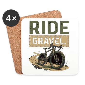 Gravel Bike Ride Bike Adventure - Coasters (set of 4) - white - Front