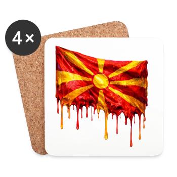 Chute du drapeau macédonien - Dessous de verre (lot de 4) - blanc - Devant