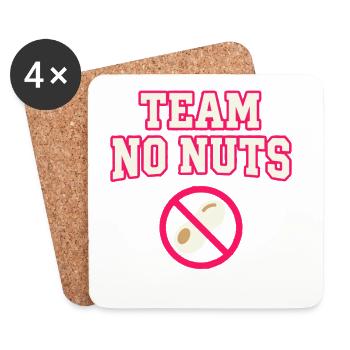 Team No Nuts mit Erdnuss Symbol - Untersetzer (4er-Set) - Weiß - Vorne