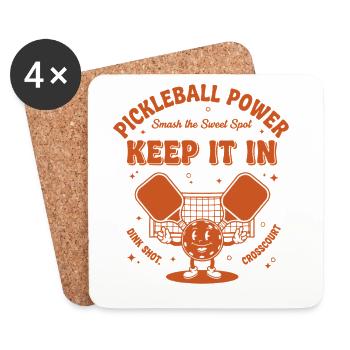 Pickleball-Power, lustiger Spieler, Liebe Pickleball-Festung, - Untersetzer (4er-Set) - Weiß - Vorne