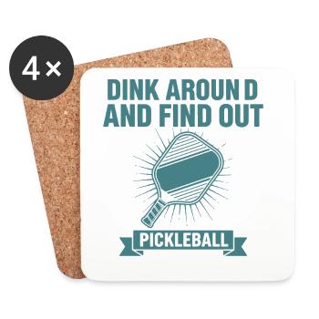 Pickleball Dink Around And Find Out Player Love - Coasters (set of 4) - white - Front