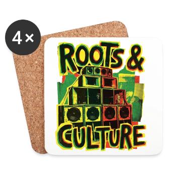Roots Reggae Dub - Untersetzer (4er-Set) - Weiß - Vorne