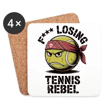 Joueuse de tennis en train de perdre Tennis Rebel - Dessous de verre (lot de 4) - blanc - Devant