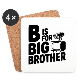 B c’est pour Big Brother - Dessous de verre (lot de 4) - blanc - Devant