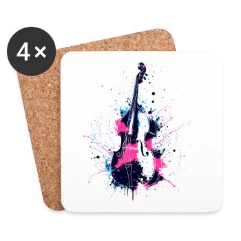 Type: Double Bass - Coasters (set of 4) - white - Front