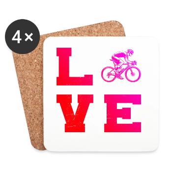 Idée cadeau pour un vélo de route avec vélo de route - Dessous de verre (lot de 4) - blanc - Devant
