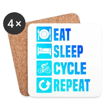 Idée cadeau pour un vélo de route avec vélo de route - Dessous de verre (lot de 4) - blanc - Devant