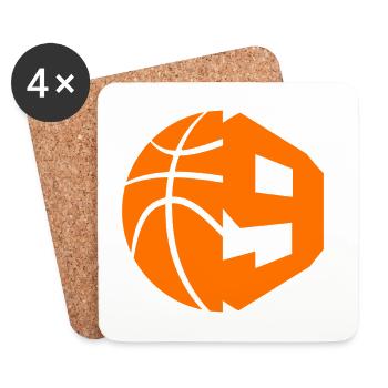 NR. 9 BASKETBALL NUMMER 9 BASKETBALL 9. GEBURTSTAG - Untersetzer (4er-Set) - Weiß - Vorne