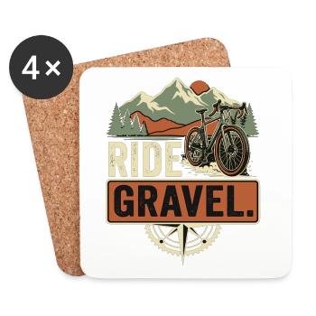 Vélo de gravier Vélo de montagne Bikepacking - Dessous de verre (lot de 4) - blanc - Devant