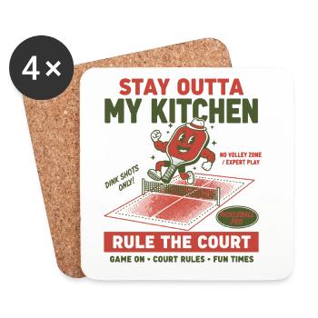 Pickleball Stay Outta My Kitchen Rule The Court - Coasters (set of 4) - white - Front