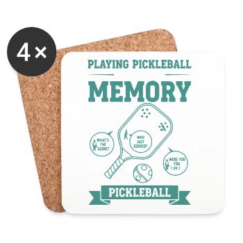 Pickleball Playing Pickleball Improves Memory - Coasters (set of 4) - white - Front