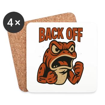Back Off Angry Frog Patch - Coasters (set of 4) - white - Front