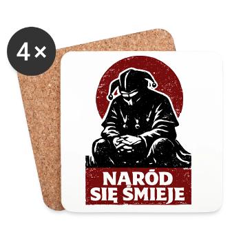 Stańczyk Naród Się Śmieje Polish Irony - Coasters (set of 4) - white - Front