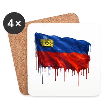 Liechtenstein flag colorful color - Coasters (set of 4) - white - Front
