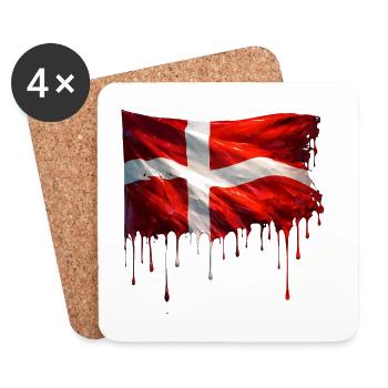 Danish flag colorful color - Coasters (set of 4) - white - Front